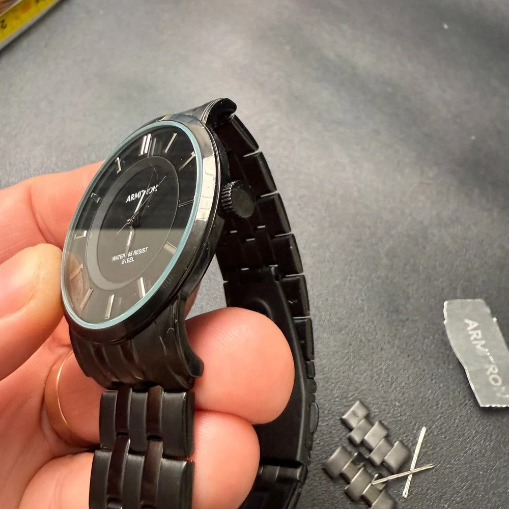 Armitron 20/4962TI Men's Black Bracelet Quartz Watch Japan Movt‎ New Battery